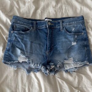 Sneak Peek Ripped Blue Jean Shorts